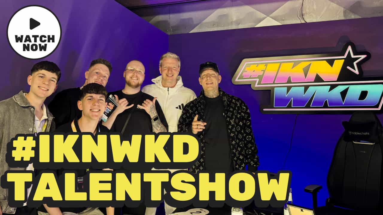 Thomas Majka, Zarbex, Monteund Schradin auf der Bühne der Show "Ich kann nix, was kannst du?" – Gruppenfoto vor dem Finale.