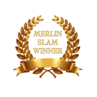 Auszeichnung für den Gewinn des Merlin Slam 2025 in Berlin